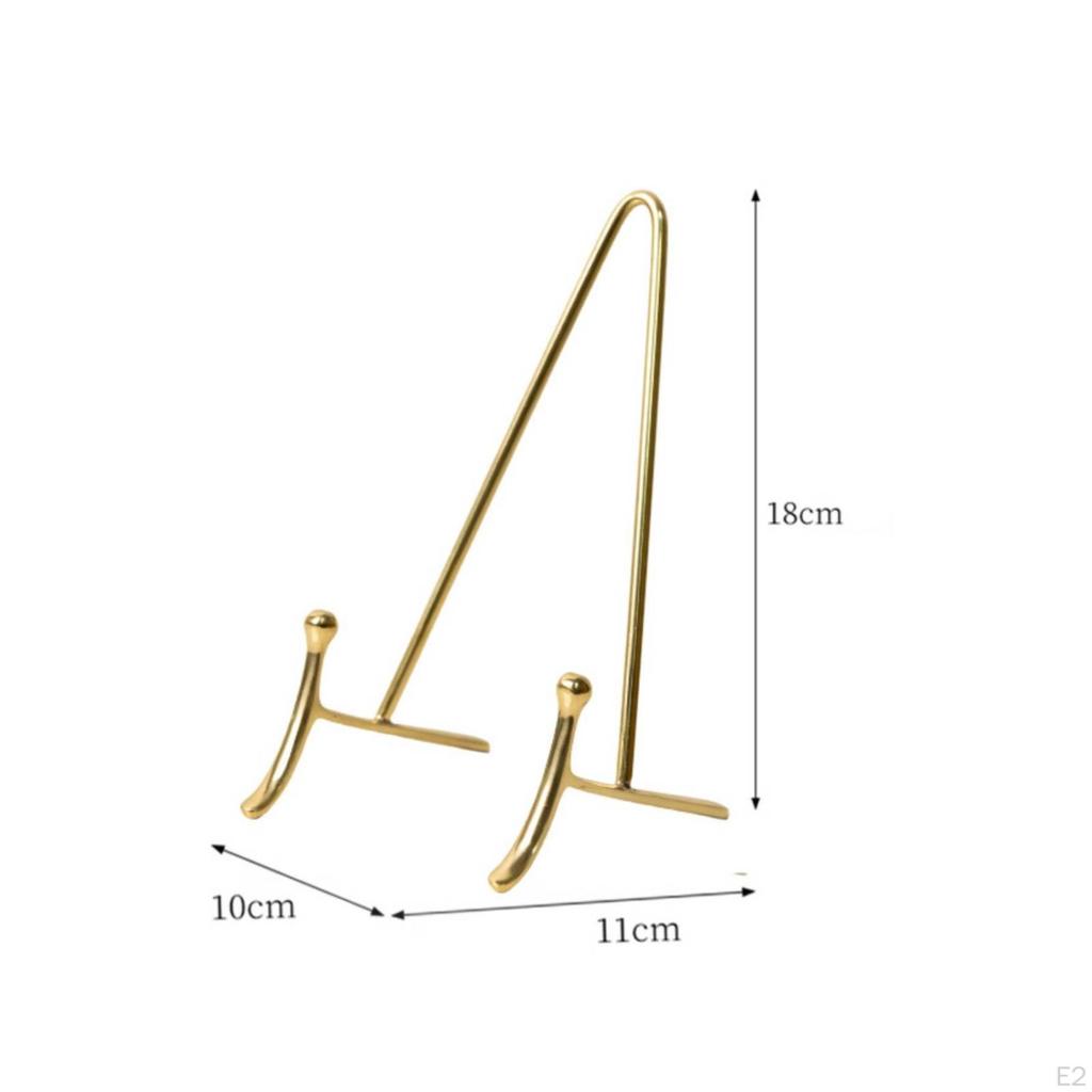 Plate Display Stand Brass-Colored Tabletop Easel Elegant for Collectors