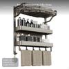 2tier Space Aluminum Bathroom Shelf, Wall Mounted, No Drill, Gray 1 Tier 50cm