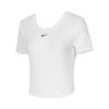 Solid Color Round Neck Backless Casual Short Sleeve T-Shirt Women Tops Beige FN3665-133