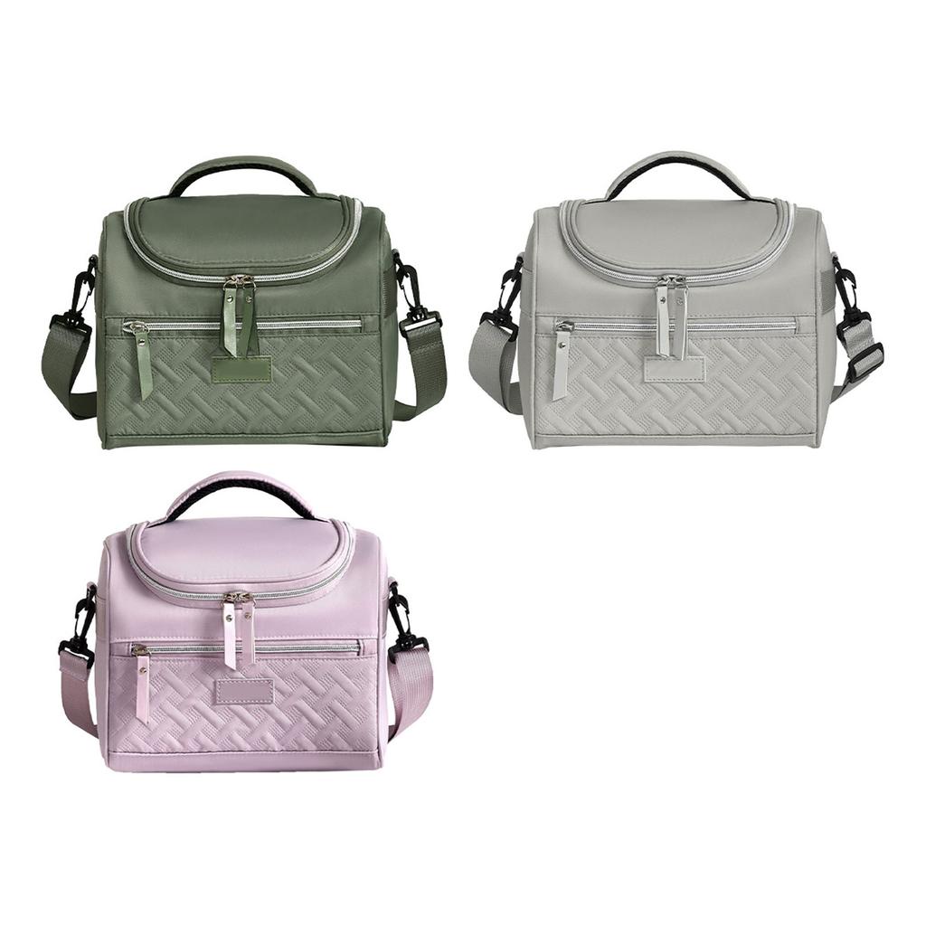 Portable Insulated Lunch Bag for Travel Spacious Food and Beverages Storage Container Bentos Pouch with Shoulder Strap