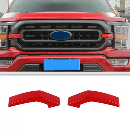 

Red Front Bumper Grille Cover Trim Bezels Accessories For Ford F150 F-150 +