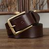 Herren Gürtel Verdicktes Echtes Leder Dornschließe Amerikanischer Retro Messingschnalle Schlichter Alleskönner Jeansgürtel