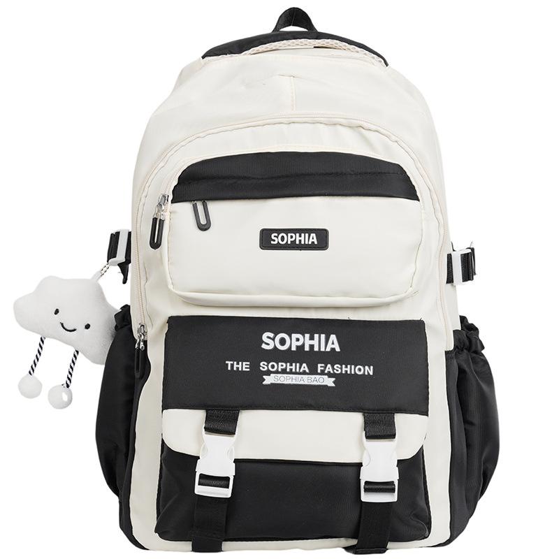Schoolbag new large-capacity ridge protection student schoolbag simple leisure backpack outdoor travel commuting light burden reduction backpack