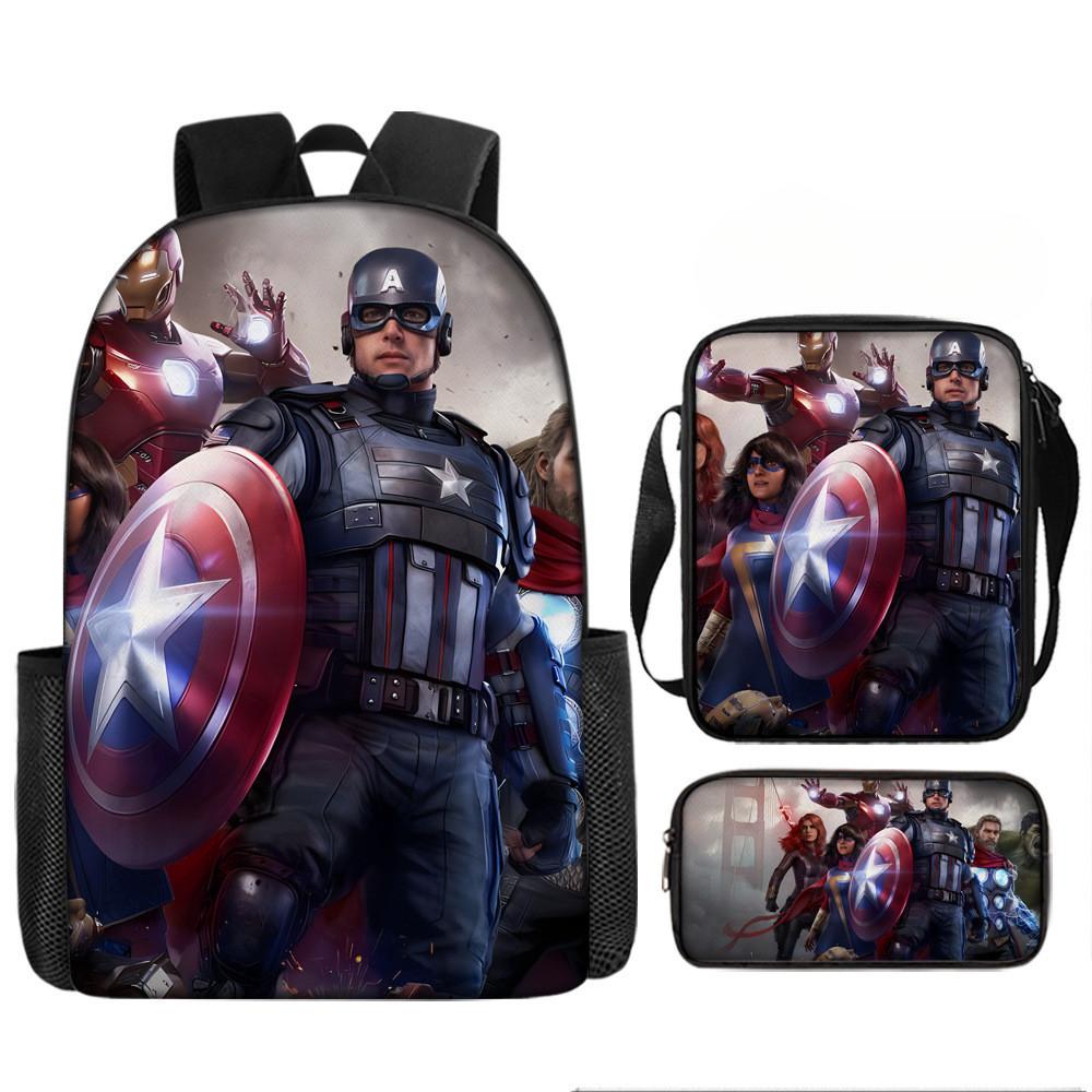 Printed Avengers The Backpack Set Oxford Fabric Pencil Case Essentials School