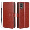 Wallet Phone Case for Nokia C32 PU Leather Flip Cover Crazy Horse Texture Stand Shockproof Cover