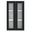 Porto Black Wall Mounted Glass Cabinet 60 x 31 x 100 cm Particleboard