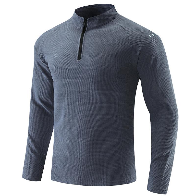 Spring and Autumn Half Zipper Boy Long Sleeve T-shirt Men Outdoor Sports and Casual Top Men