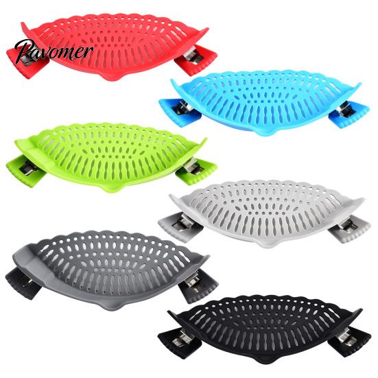 Vegetable Washing Filter Silicone Pot Edge Strainer, Clip-on Kitchen Colander for Pasta Vegetables, Multipurpose Food Strainer Non Slip Drainer