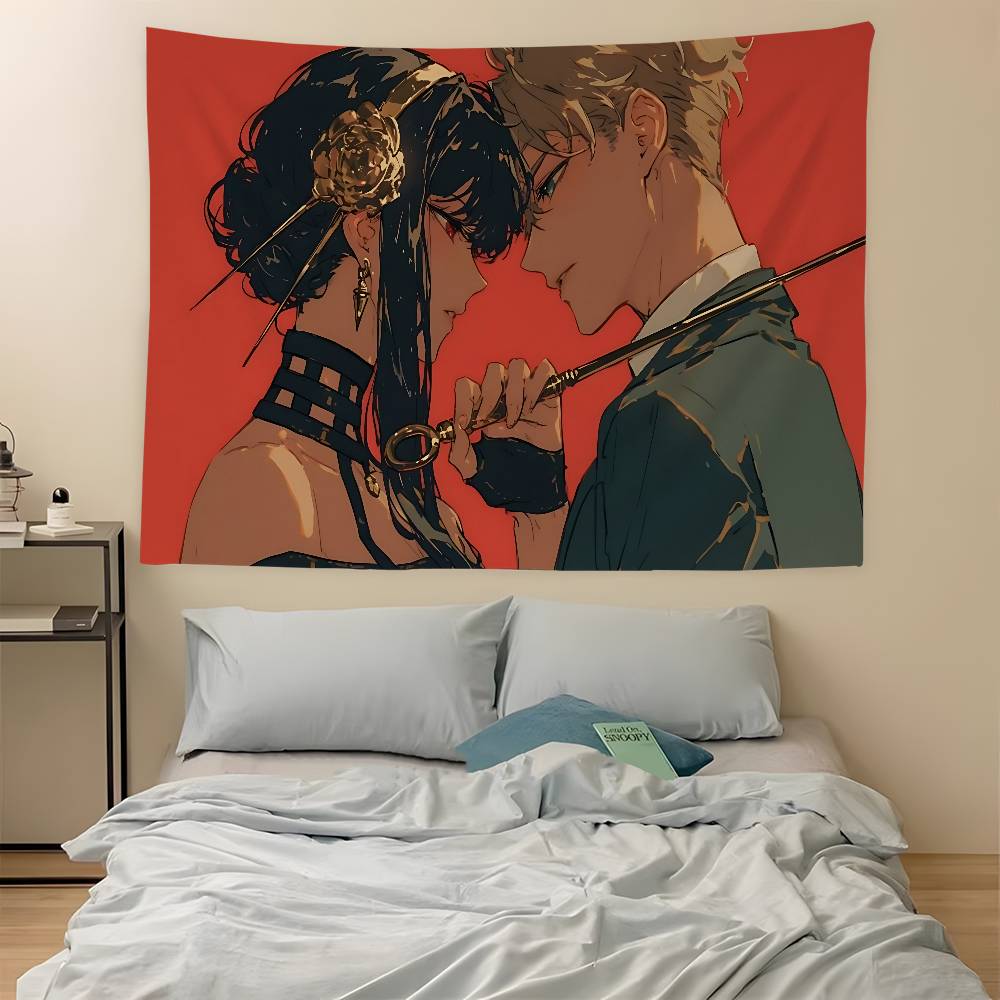 Anime Spy X Family Colorful Tapestry Wall Hanging Bohemian Wall Tapestries Mandala Wall Hanging Sheets