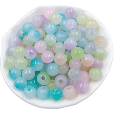 High Quality Jelly Color Beads DIY Jewelry Accessories 30Pcs Loose Beads Creative Smudge Gradient Loose Beads for Bracelet Necklace Making