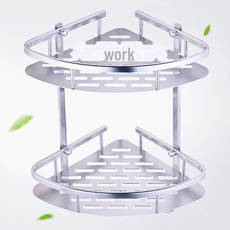 Punch-Free Space Aluminum Bathroom Shelf - Three-Layer Tripod with 1.2 Triangle Plate
