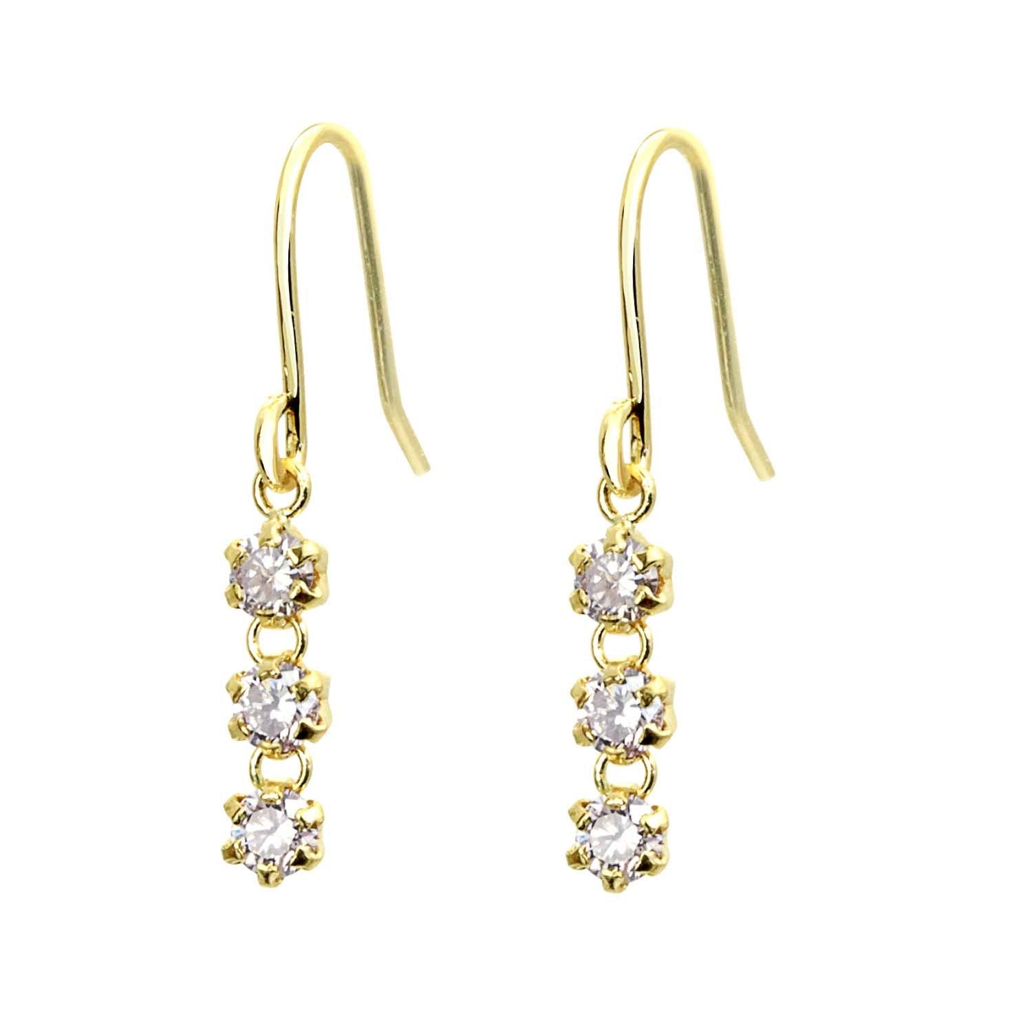 

LARA Christie Diamond Earrings Three Stones K18 Gold Yellow Gold [Lara Christie] 0.25ct le71-0008-yg
