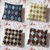 Argyle Texture Cushion Cover Premium Comfort Reversible Pillow Cove Two In One Design for Any Room  Car Interior