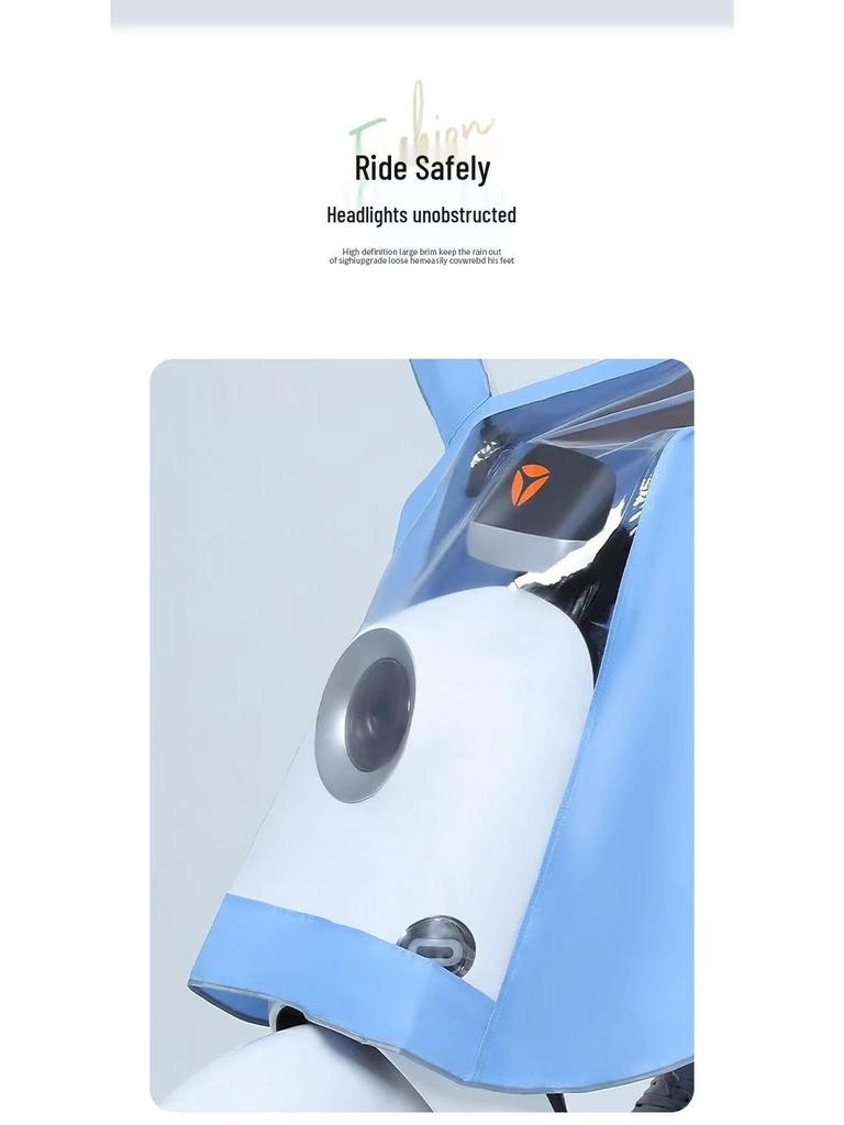 Adult Full-Body Electric Scooter Poncho: Thickened, Lengthened, Storm-Resistant, Single-Person Raincoat
