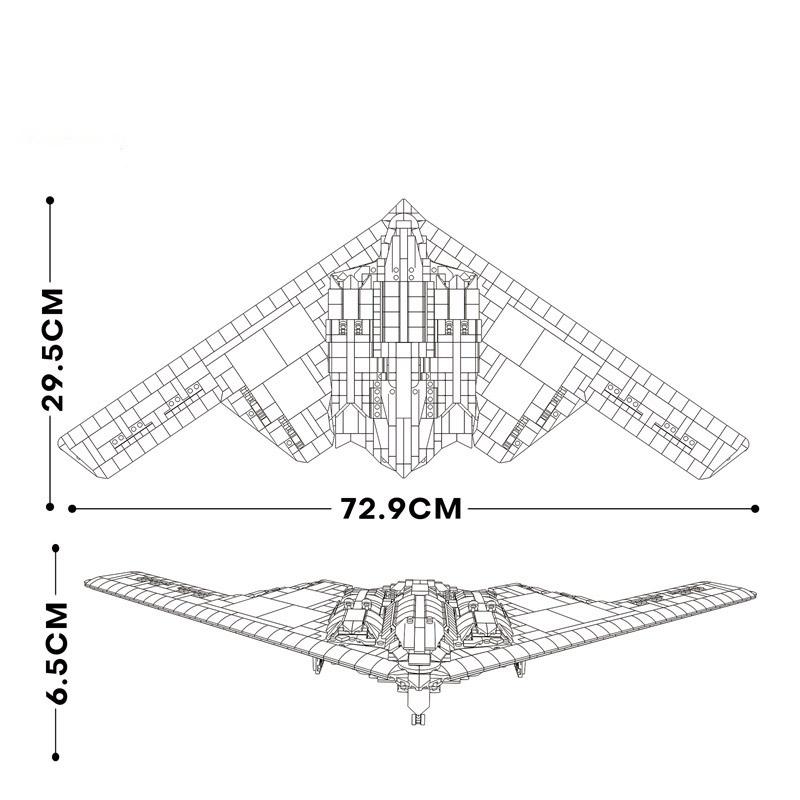 Military Technical B2 Ghost Stealth Ghost Bomber Fighter Building Blocks World War Ww2 Specia Missile Model Bricks Kid Toys Boys
