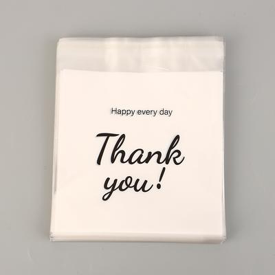 100Pcs Transparent Thank You Self-Adhesive Bag Plastic Pouches For Ring Earring Necklace Jewelry Travel Display Packaging Bags