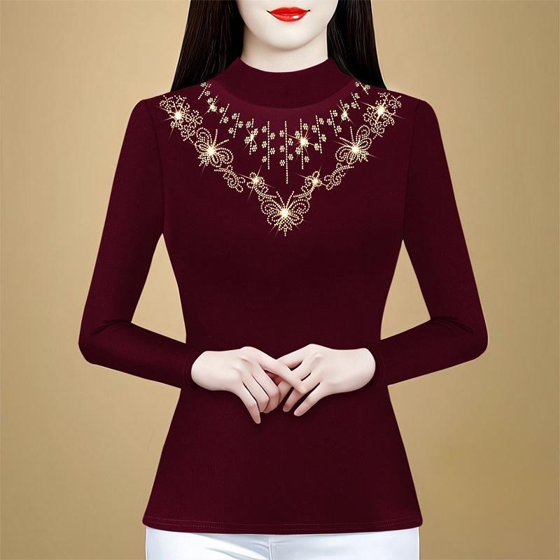 

Весенняя глажка ромбовидной формы рубашка для женщин с маленькой рубашкой для женщин с облегающим кроем и модным топом из бархата для мам плюс 5XL