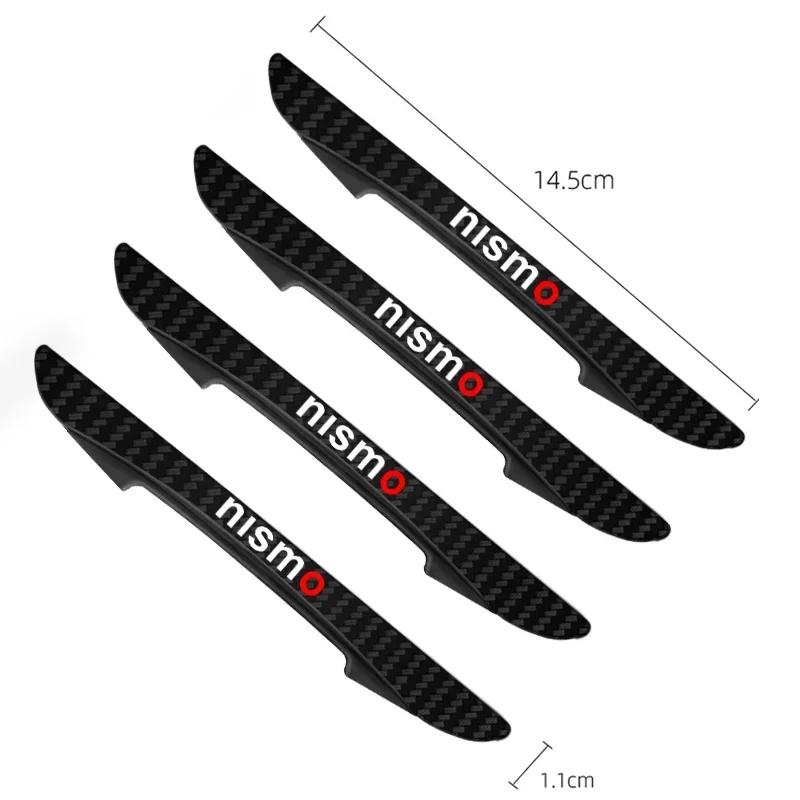 4pcs/set Car Logo Door Anti-Collision Protective Strip Sticker For Nissan Nismo Note Armada Pulsar Pathfinder X-Trail Qashqai