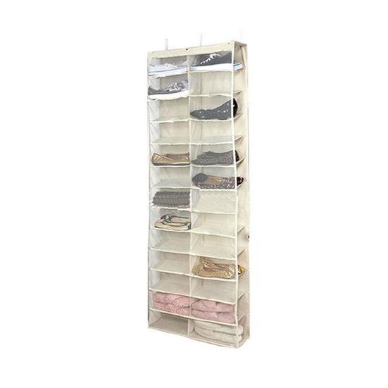 Over The Door Shoe Rack Hanging Shoe Organizer with 26 Large Pockets Foldable Over-the-Door Storage Bag for Closet Door Dormitory