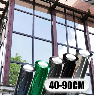 Hausfenster Sichtschutzfolie Selbstklebend Vinyl Spiegelfolie Anti-Blick Hitzeschutz Autoglas Scheibentönungsaufkleber Rollen UV-Schutz Werkzeuge