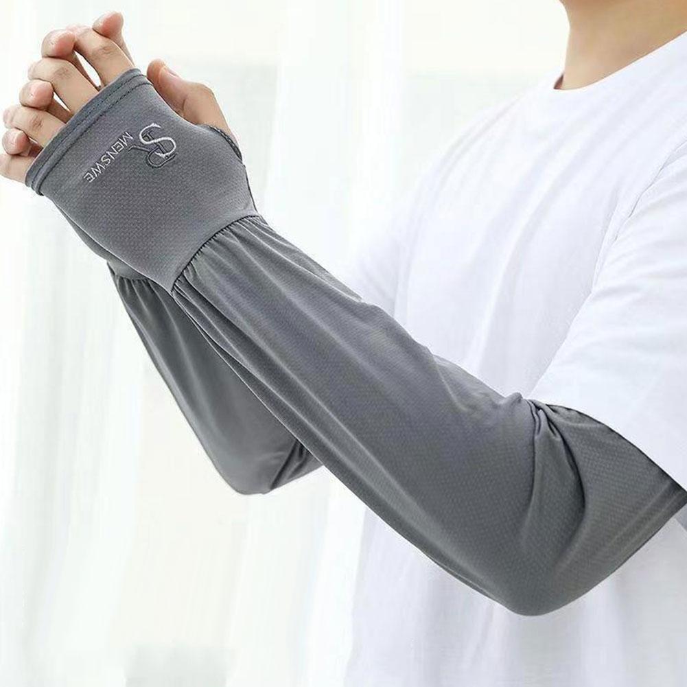 Men Long Half Finger Gloves Arm Sleeves Sun UV Protection Arm Climbing Accessories Cool For Cyc U1S5