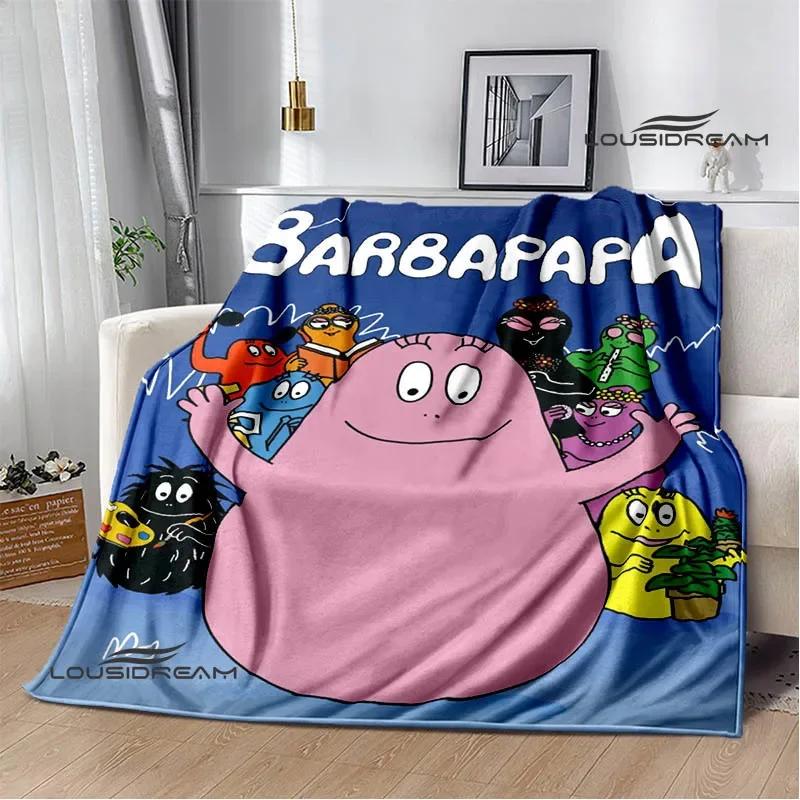 Barbapapa Cartoon Blankets Picnic blanket blankets for beds Flange Warm blanket Home travel blankets bed linings birthday gift