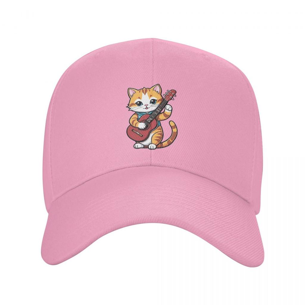 Rock Cat Playing Guitar Cartoon Guitar Cat Baseball Caps Snapback Men Women Hats Adjustable Cap Hip Hop Baseball Hat Casquette