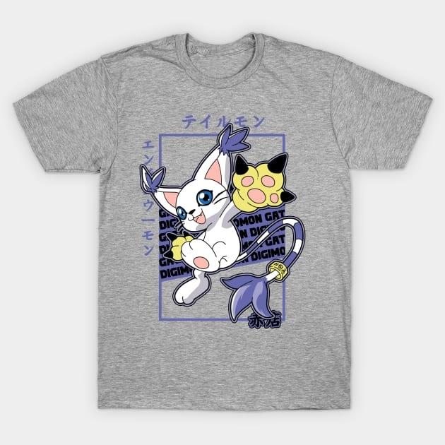2026 Fashion Digimon Gabumon Evolution Pure Cotton Tshirt for Summer Mens and Womens Casual Short Sleeved Oversized Tshirt S