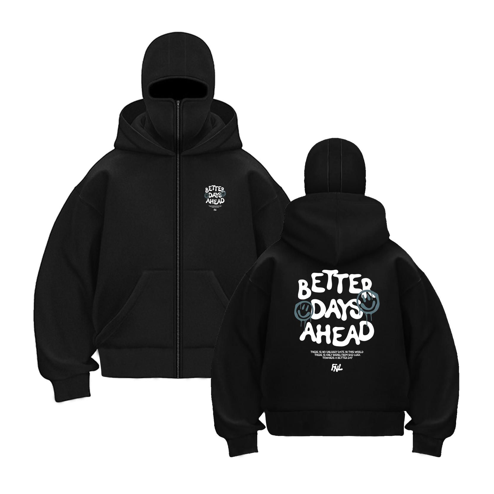 

Better Days Ahead Letter Graphic Men Women zipper Hoodie Autumn Fleece Clothes Trendy Man Hoody All-Match Loose MaleStreetwear 3XL