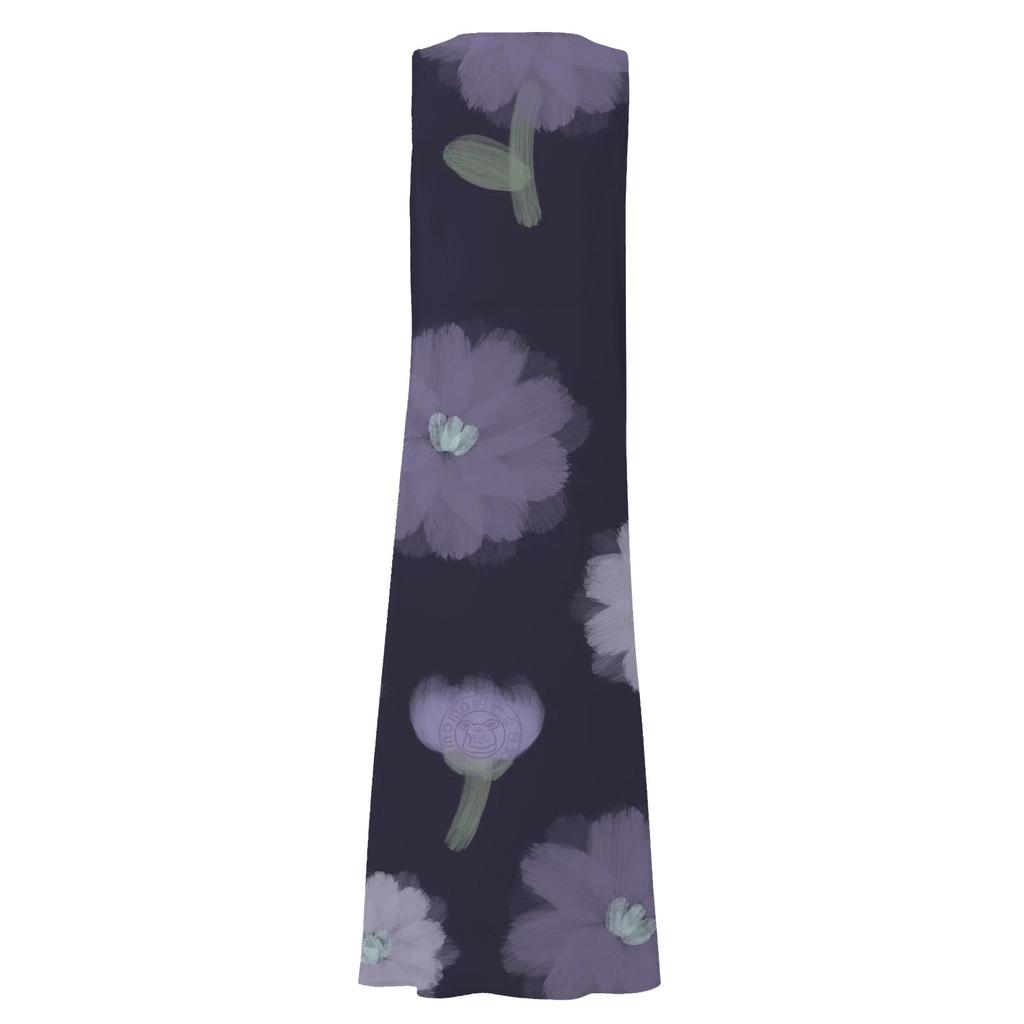Women's Casual Comfortable Floral Print Sleeveless Cotton Pocket Dress