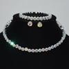Gold & Silver Rhinestone Jewelry Set: Choker, Bracelet, Stud Earrings, & Necklace