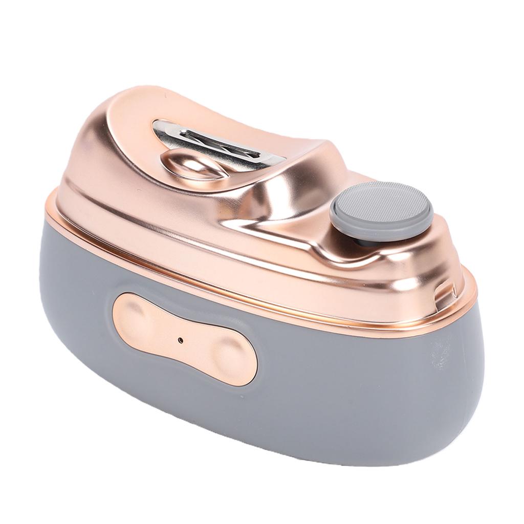 Electric Nail Clipper 4 In 1 Ultra Quiet Automatic Fingernail Grinder with LED Guide Light and Curing Lamp Gray