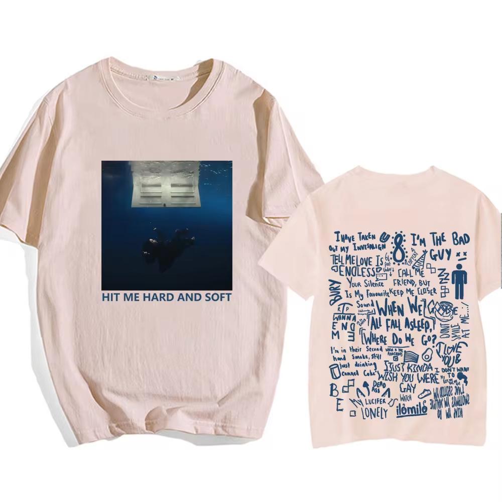 Hit Me Hard and Soft Tour de Verão Camisa Popular Camisetas Billie Hit Me Hard and Soft Tops Melhor Acessório para Fãs de Música Tops