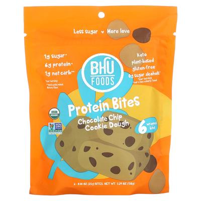 Protein Bites, Schokoladenkeksteig, 6 Stück, 25G (0,88 Unzen) Jeder