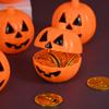 6/12pcs Halloween Plastic Pumpkin Storage Mini Fillable Pumpkin Container Candy Rack Container for Halloween Thanksgiving Mini Props