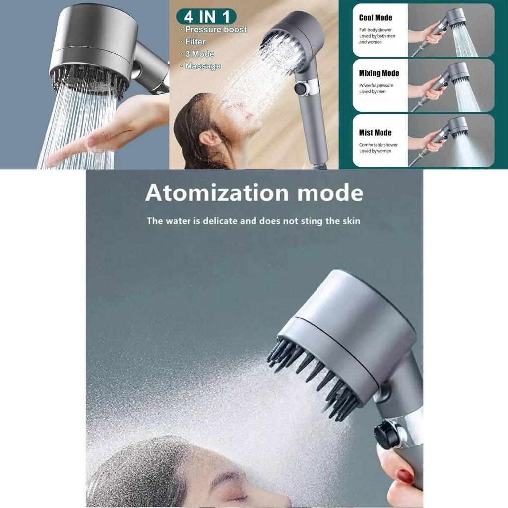 Modern Abs Handheld Shower Head Combo With Multiple Spray Functions And Mount