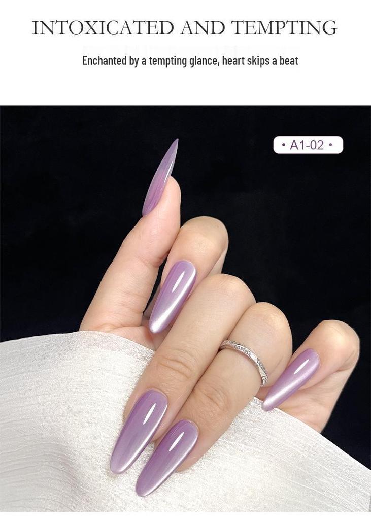 2026 Trendy Purple Cat Eye Nail Gel - Illuminating & Whitening Phototherapy Art