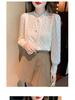 Women's Plush Lace Long-Sleeve Shirt - Stylish and Warm Autumn/Winter 2024 Top