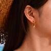 Stainless Steel Irregular C-shaped Stud Earrings for Women,Gold Color Vintage Sun Flower Earrings,Exaggerated Jewelry Gift