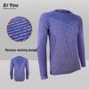 Unisex Schnelltrocknendes Langarm-Lauf- & Wander-T-Shirt - Feuchtigkeitsableitend, Schweißableitend, Sporttop mit Rundhalsausschnitt für Frühling/Sommer.