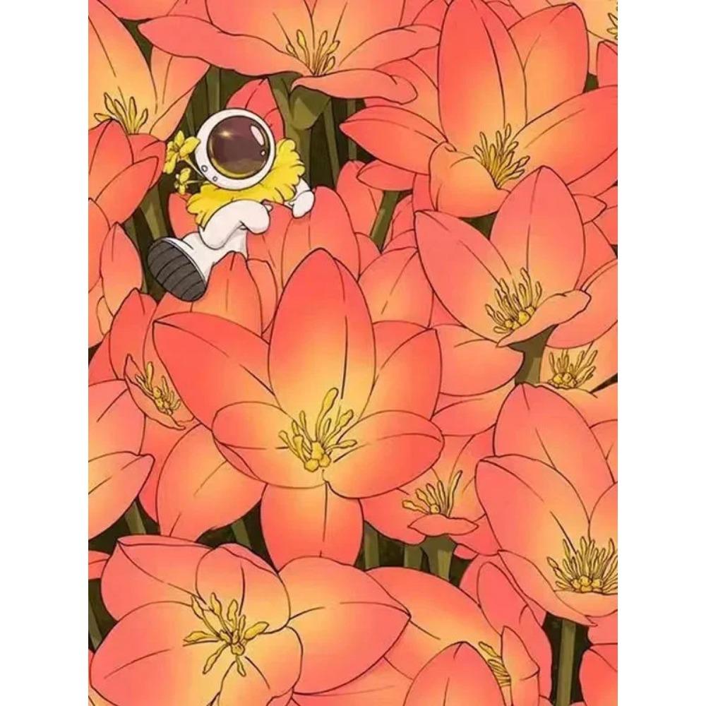 Pictura cu diamant Drill complet drăguț pisică albă pătrat rotund pictură cu diamant peisaj cu flori realizate manual Diy pictură cu mozaic cu diamante decorarea casei