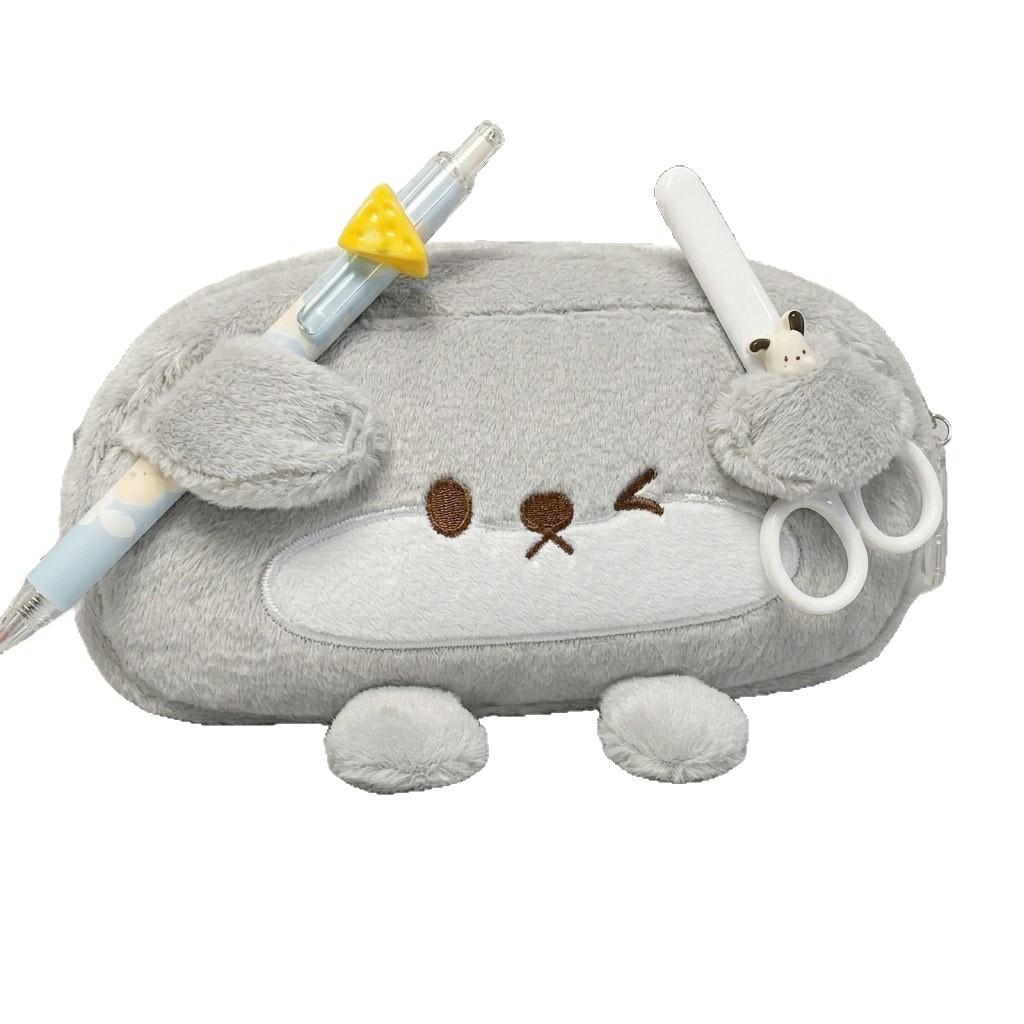 Water Sase Small Pencil Case With Plush Material For Students And Girls