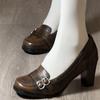 Women Loafer Fashion Shallow Slip Vintage Female Elegant Thick Heel Mary Jane Shoes Ladies Dress Pumps