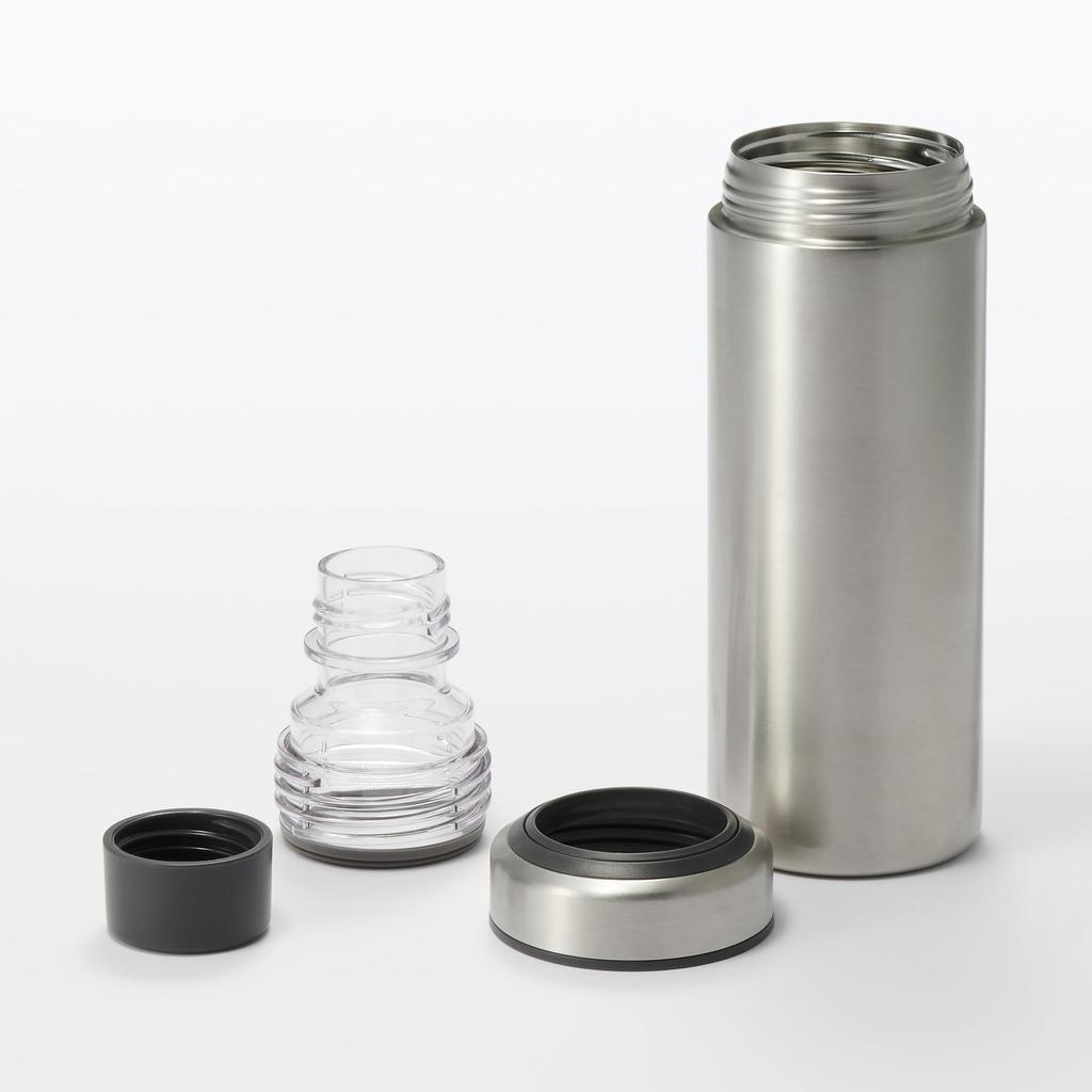 MUJI Insulated Bottle for Carbonated Stainless 12728351 Drinks, 600mL, Steel,