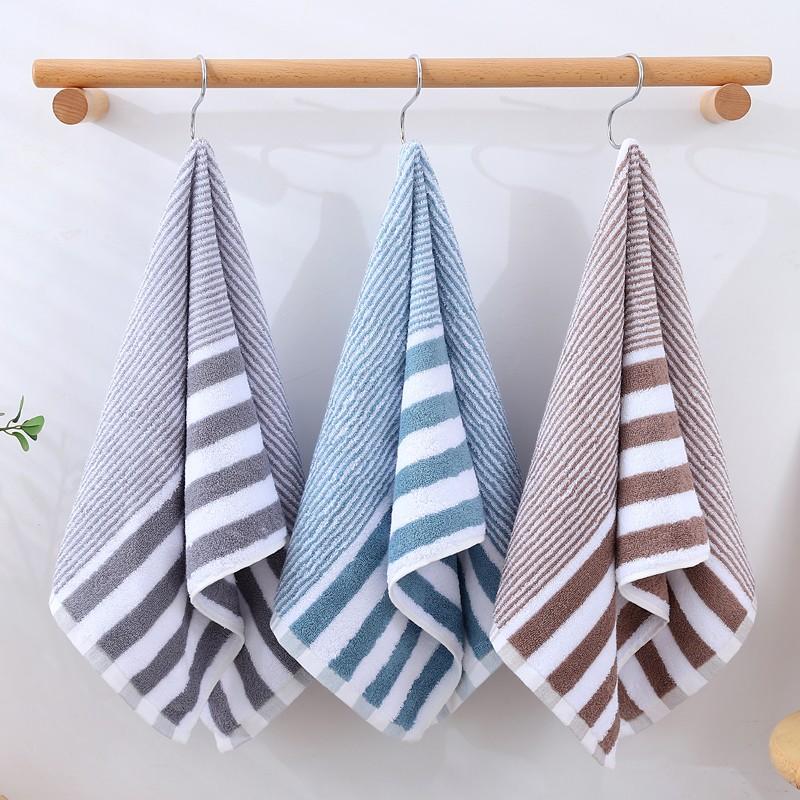 Japanese Style Gradient Striped Bathroom Towel - Strong Water Absorption Hand & Face Towel Unprinted Quality Towels