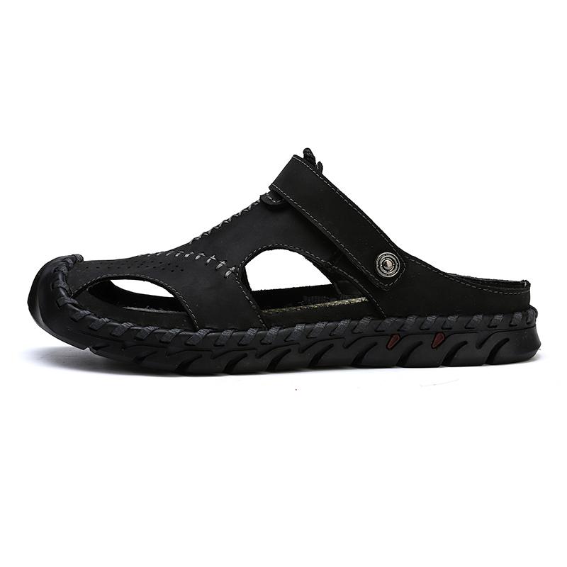 Mode Herren Sandalen Echtes Spaltleder Herren Strand Römische Sandalen Marke Herren Freizeitschuhe Flip Flops Herren Hausschuhe Sneaker Sommerschuhe
