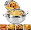 Termometreli Japon Tempura Fritözü, Paslanmaz Çelik Tempura Fritözü Tava Tempura Kızartmak İçin,