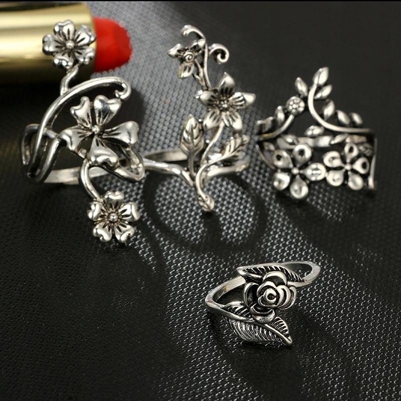 Silver Retro Punk Boho Ring Set 91