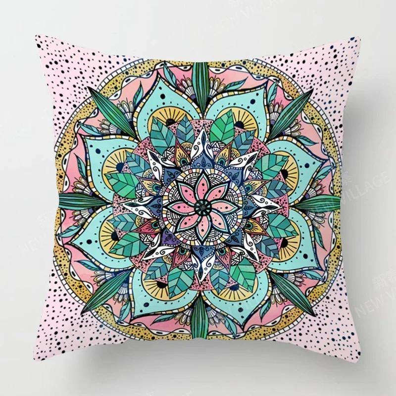 Jesienne Dekoracje Domu Jesienna Poszewka na Poduszkę do Salonu Sofa Boho Poszewka na Poduszkę Mandala