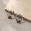 French Versatile 18K Gold Steel Circle Earrings: Non-Fading, Influential Style